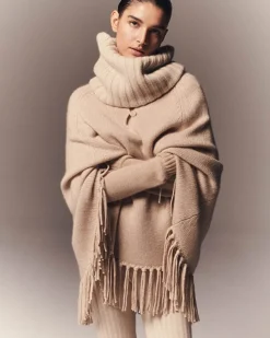 Poncho A Franges Cachemire, 10 Fils