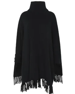 Poncho Cachemire A Franges Femme
