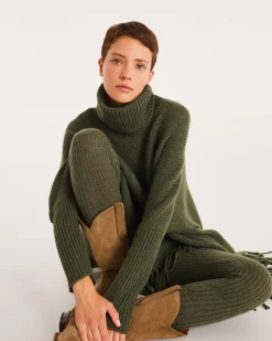 Poncho Cachemire A Franges Femme