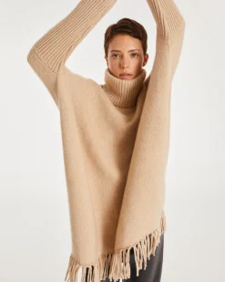 Poncho Cachemire A Franges Femme, 10 Fils