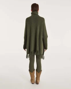 Poncho Cachemire A Franges Femme