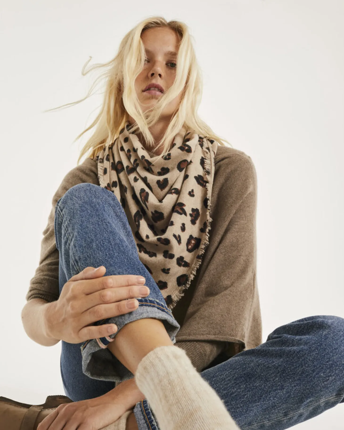 Poncho Cachemire Col Bateau Court