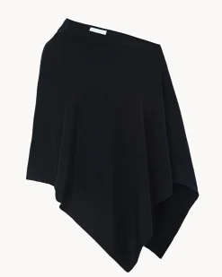 Poncho Cachemire Col Bateau Court, 2 Fils