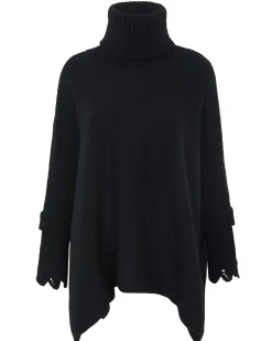 Poncho Cachemire Col Roule Oversize, 10 Fils