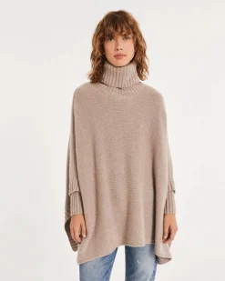 Poncho Cachemire Col Roule Oversize