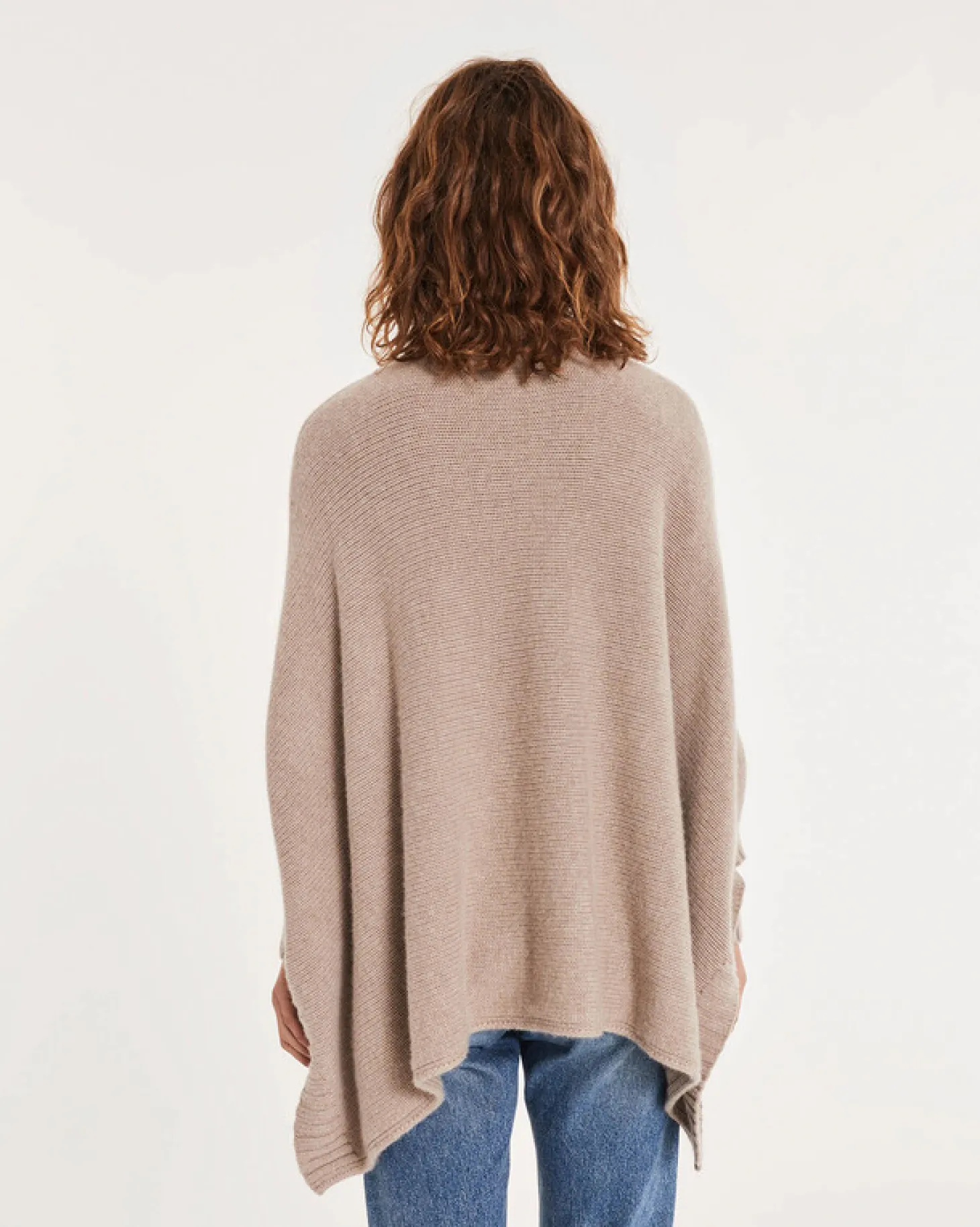 Poncho Cachemire Col Roule Oversize