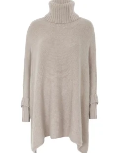 Poncho Cachemire Col Roule Oversize