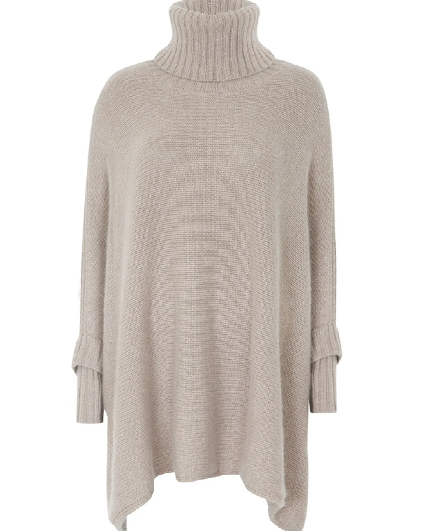 Poncho Cachemire Col Roule Oversize