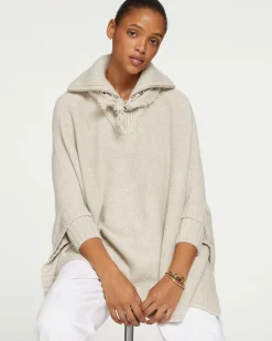 Poncho Cachemire Femme Col Camionneur