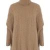 Poncho Cachemire Oversize Col Roule, 6 Fils