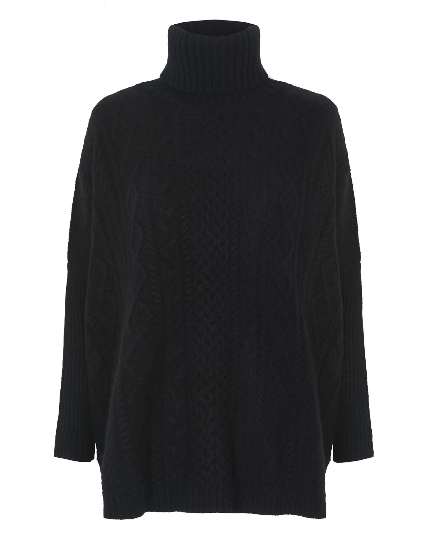 Poncho Cachemire Oversize Col Roule