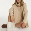 Poncho Cachemire Oversize Col Roule