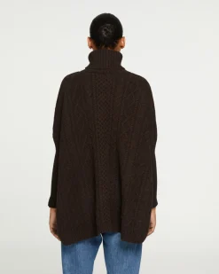Poncho Cachemire Oversize Col Roule