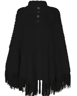 Poncho Oversize A Franges Cachemire