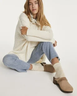 Poncho Oversize Col Rond Femme