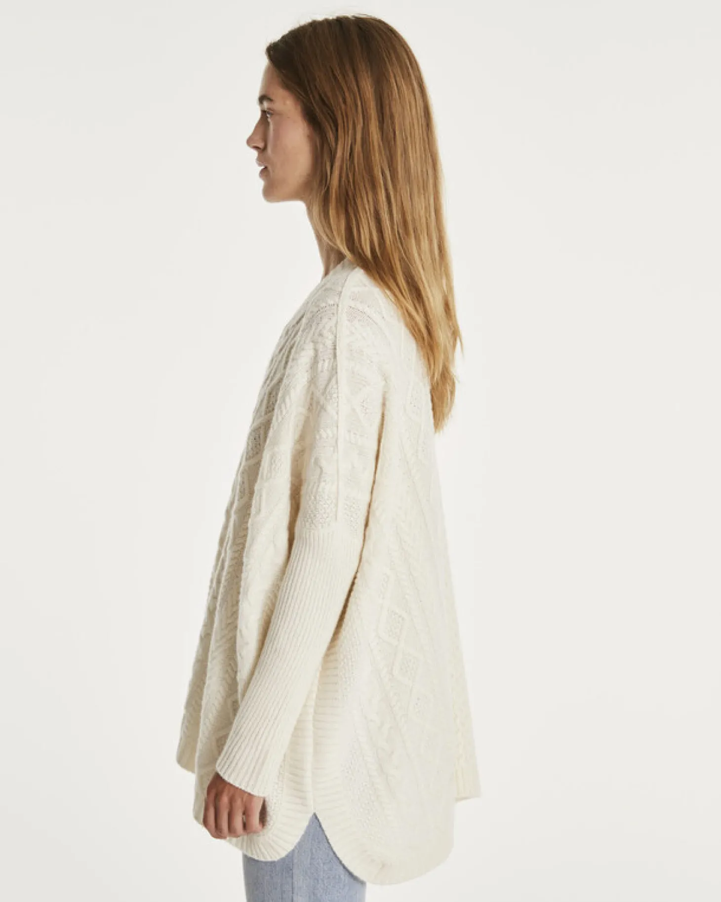 Poncho Oversize Col Rond Femme