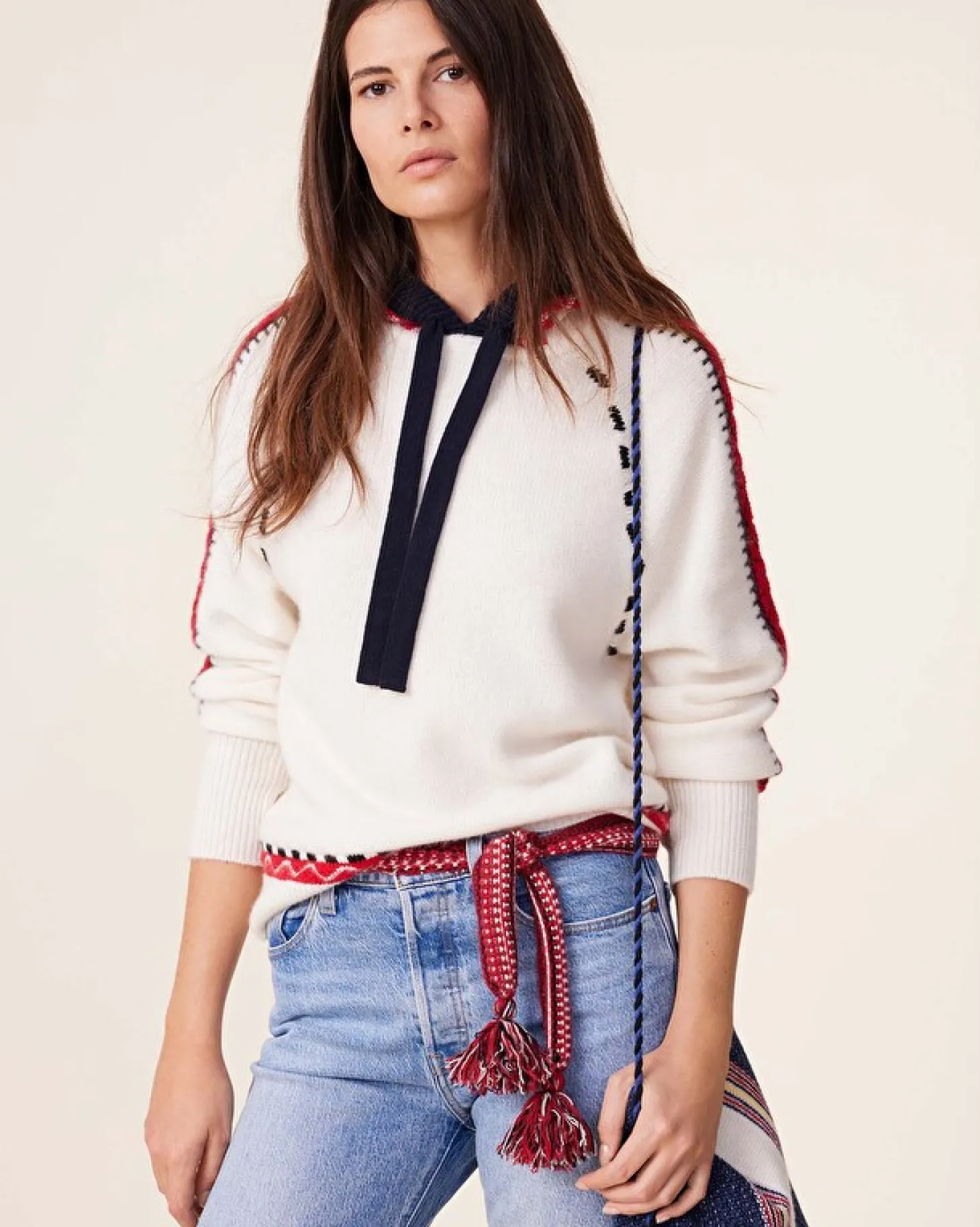 Pull A Capuche Cachemire, 6 Fils