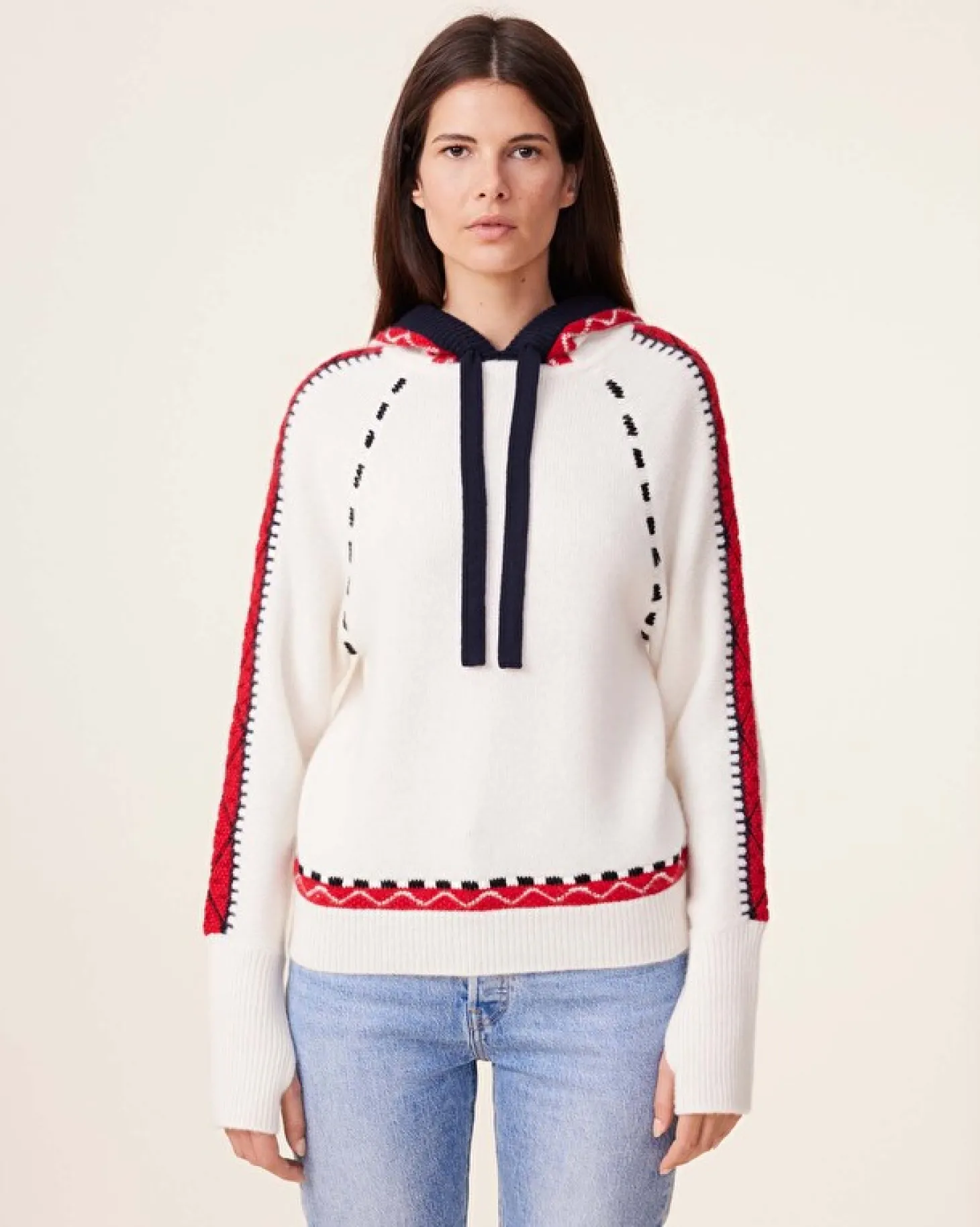 Pull A Capuche Cachemire, 6 Fils