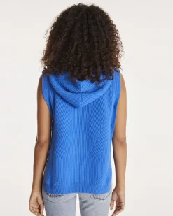 Pull Cachemire A Capuche Sans Manches