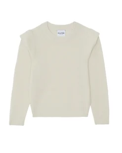 Pull Cachemire Avec Epaulette Col Rond