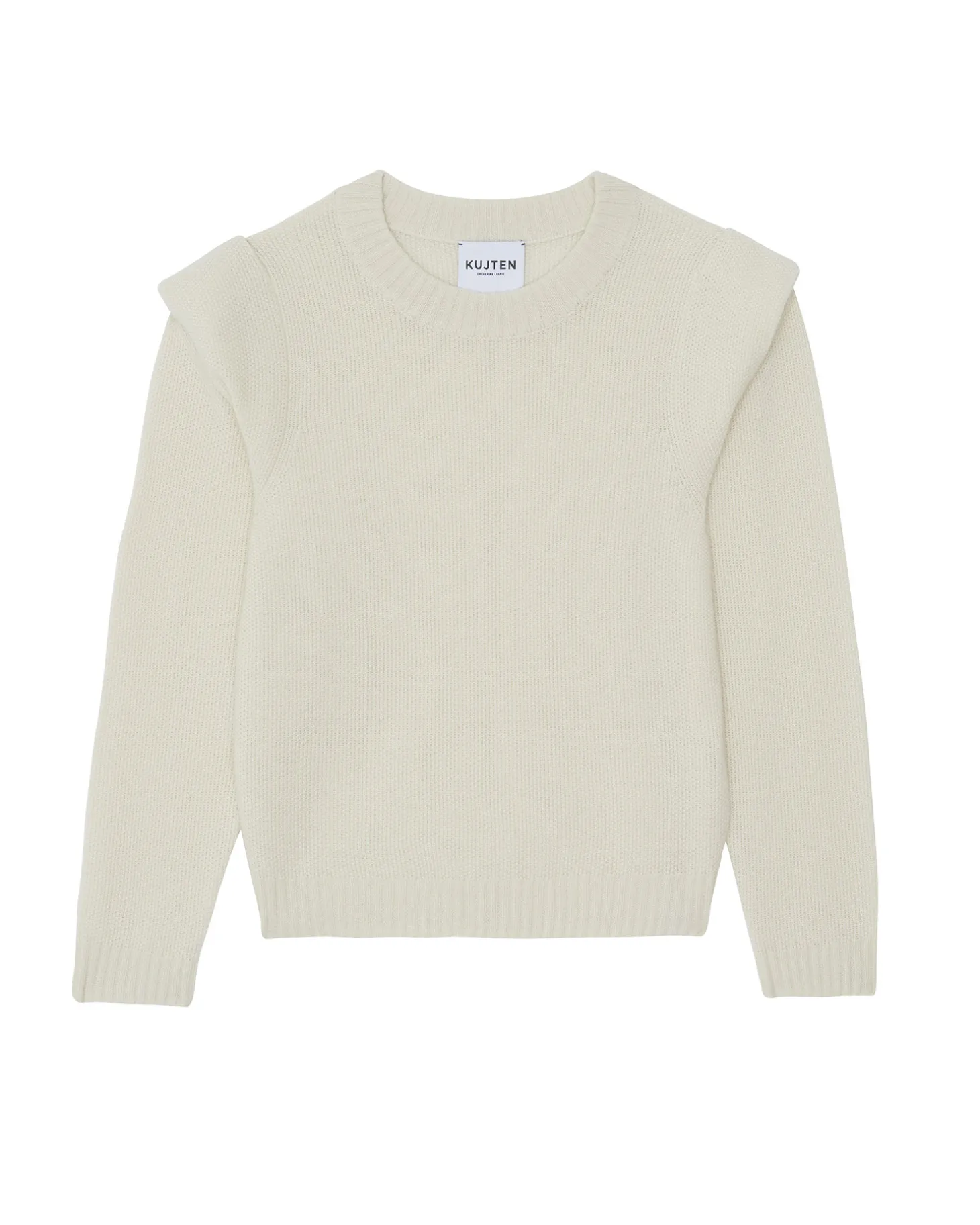 Pull Cachemire Avec Epaulette Col Rond
