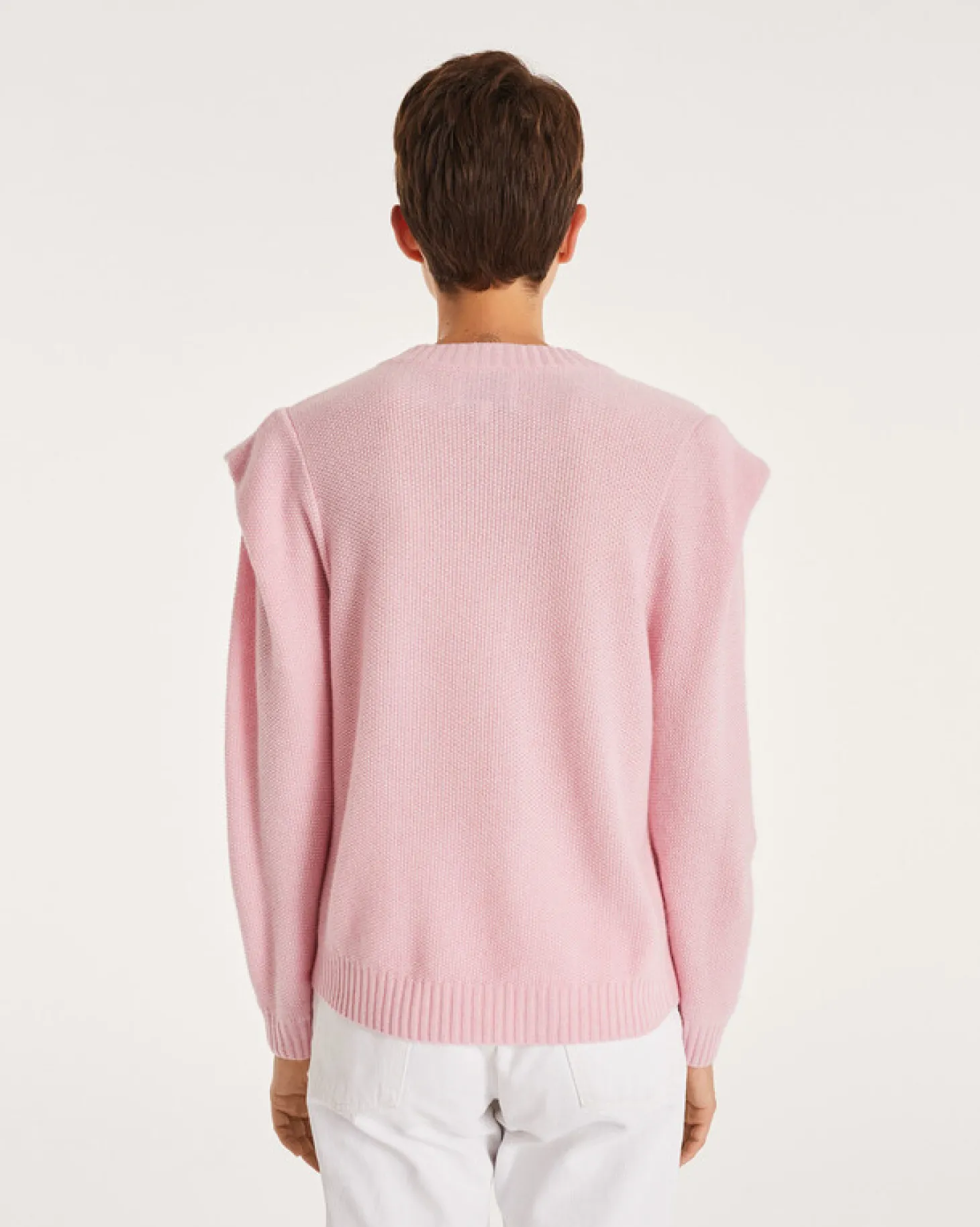 Pull Cachemire Avec Epaulette Col Rond
