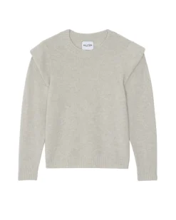 Pull Cachemire Avec Epaulette Col Rond