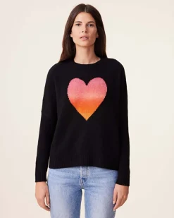 Pull Cachemire Coeur Col Rond, 4 Fils