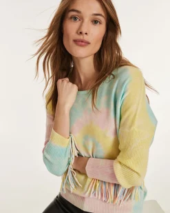 Pull Cachemire Col Bateau A Franges