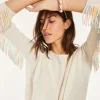 Pull Cachemire Col Bateau A Franges