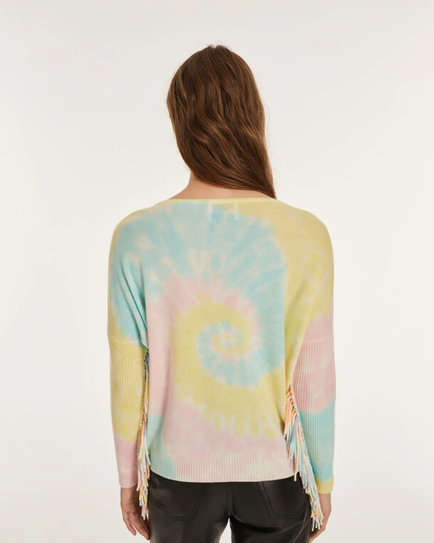 Pull Cachemire Col Bateau A Franges