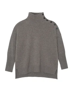 Pull Cachemire Col Chemine Boutons Dores, 4 Fils