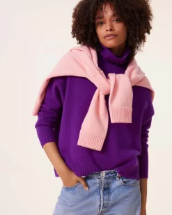 Pull Cachemire Col Cheminee Oversize, 4 Fils