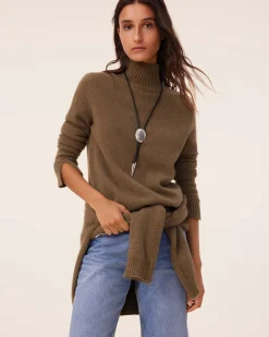 Pull Cachemire Col Cheminee, 4 Fils