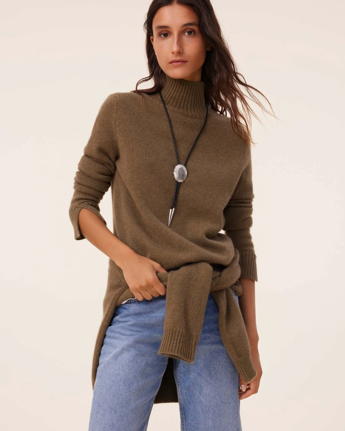 Pull Cachemire Col Cheminee, 4 Fils