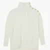 Pull Cachemire Col Cheminee Boutons, 4 Fils