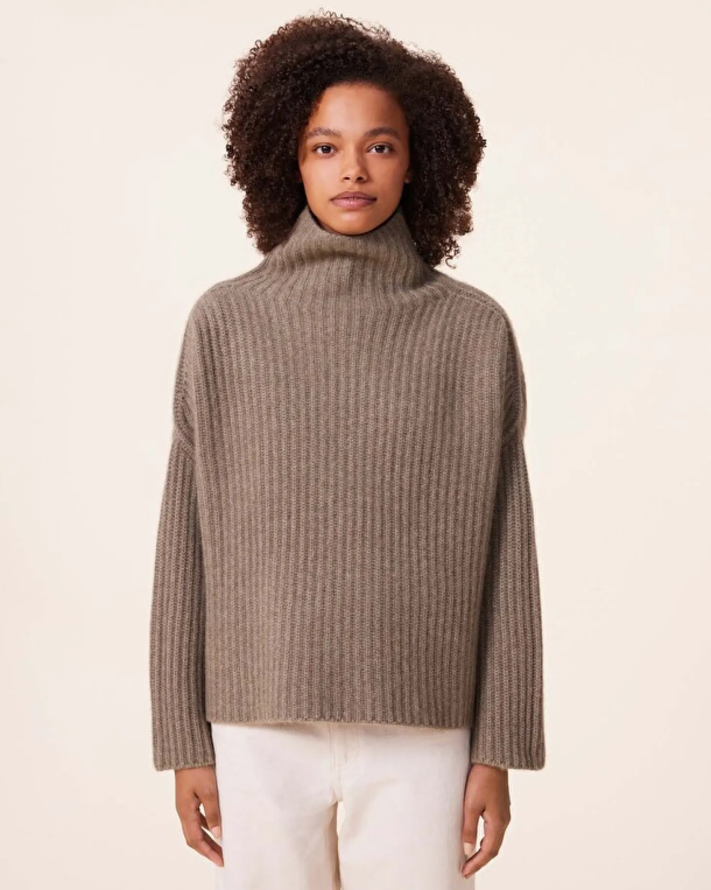 Pull Cachemire Col Cheminee Oversize, 10 Fils