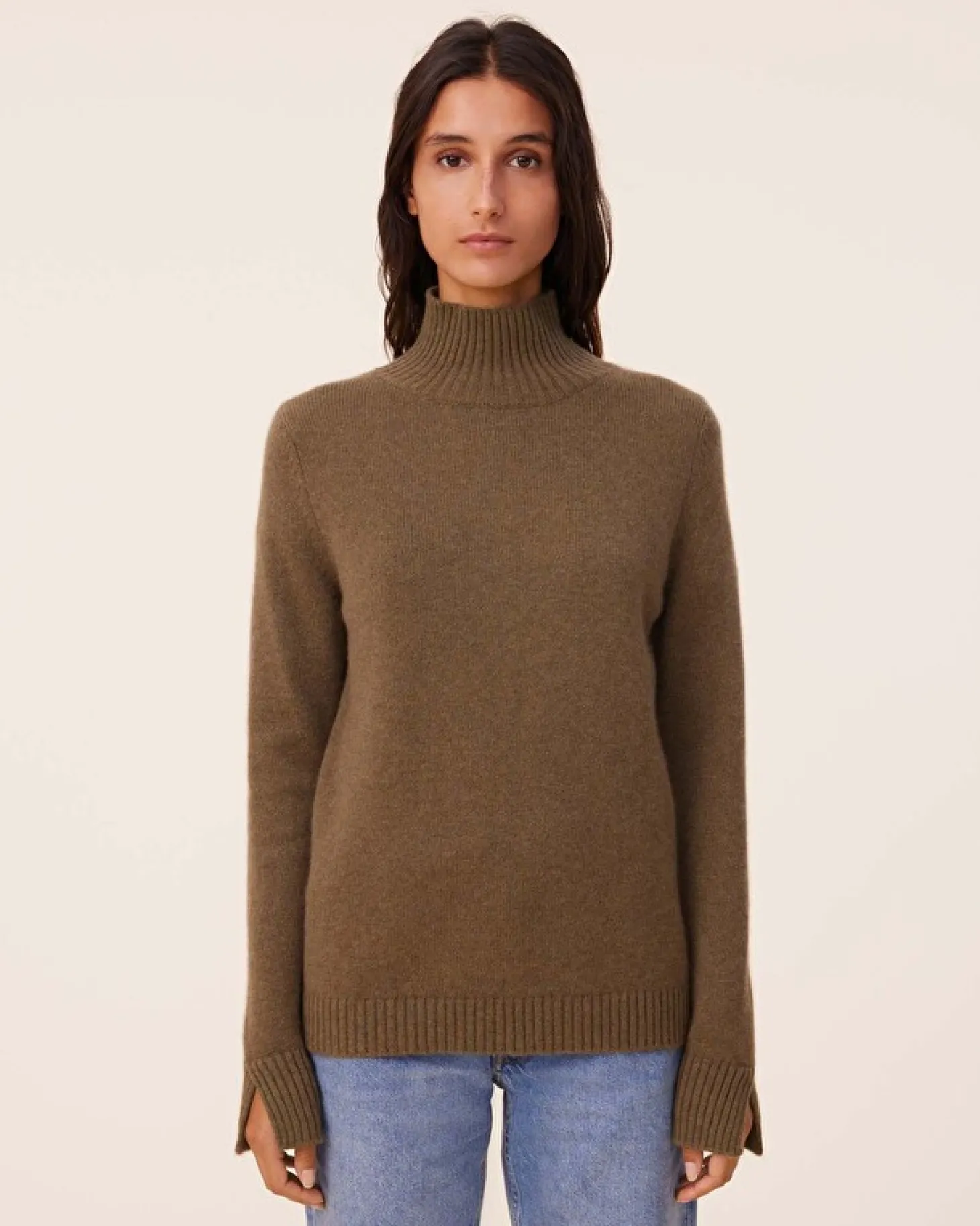 Pull Cachemire Col Cheminee, 4 Fils