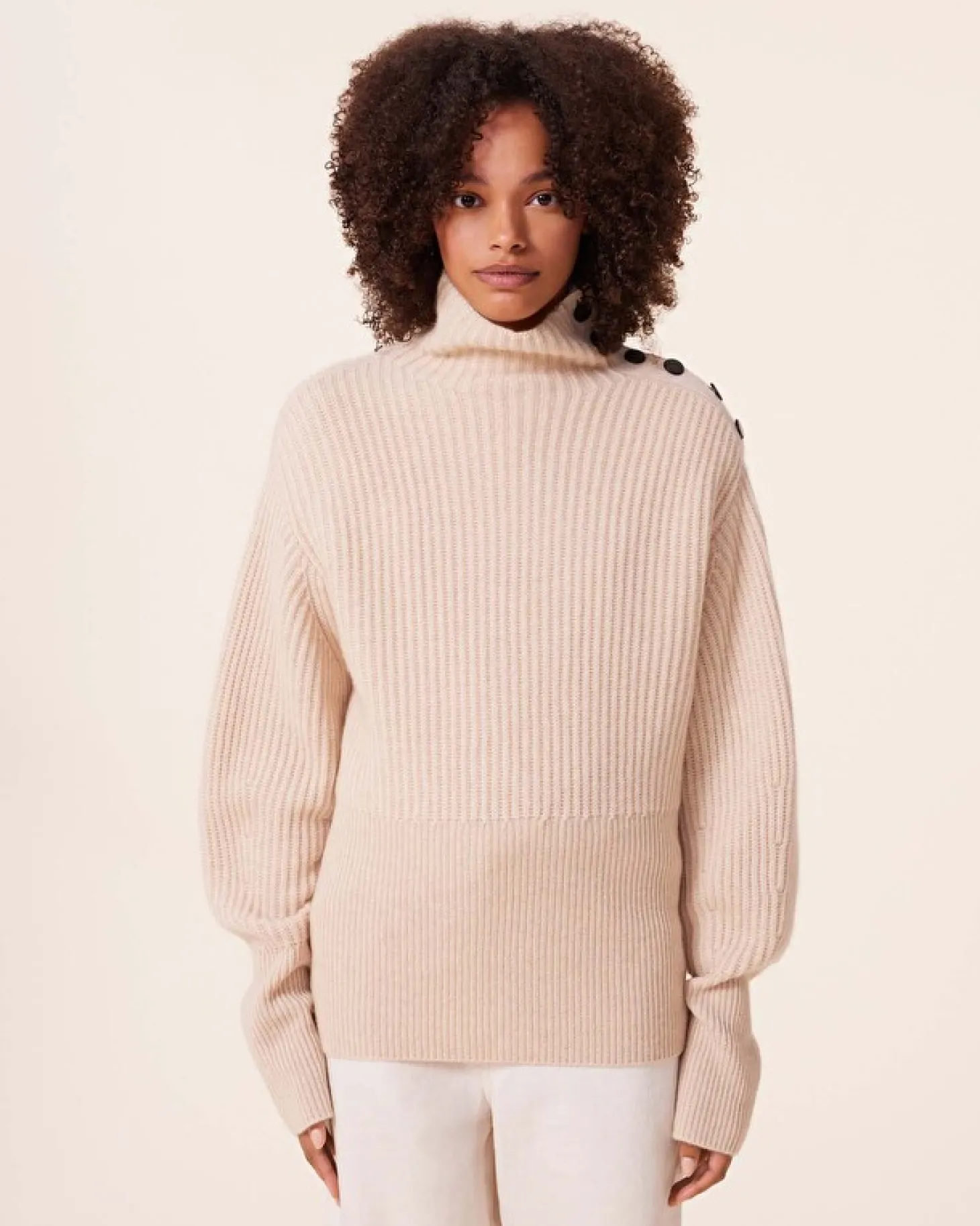 Pull Cachemire Col Cheminee, 6 Fils