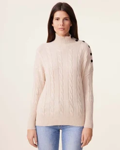 Pull Cachemire Col Cheminee Boutons, 4 Fils