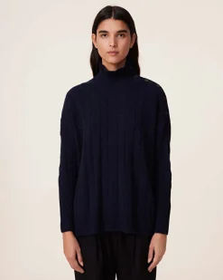 Pull Cachemire Col Cheminee Boutons, 4 Fils