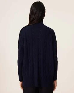 Pull Cachemire Col Cheminee Boutons, 4 Fils