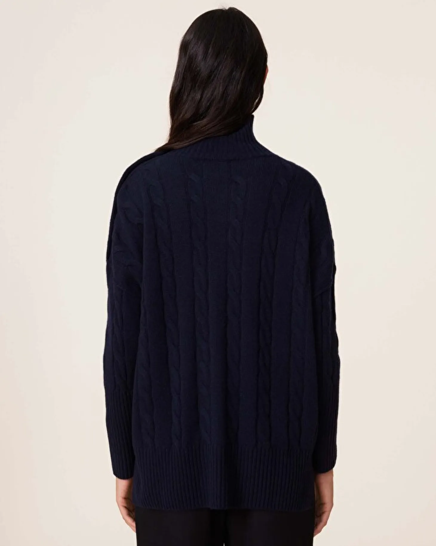 Pull Cachemire Col Cheminee Boutons, 4 Fils