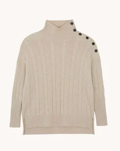 Pull Cachemire Col Cheminee Boutons, 4 Fils
