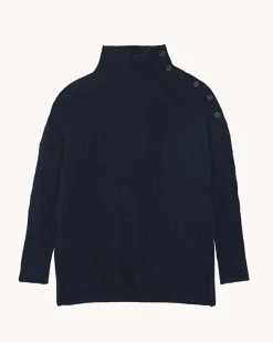 Pull Cachemire Col Cheminee Boutons, 4 Fils