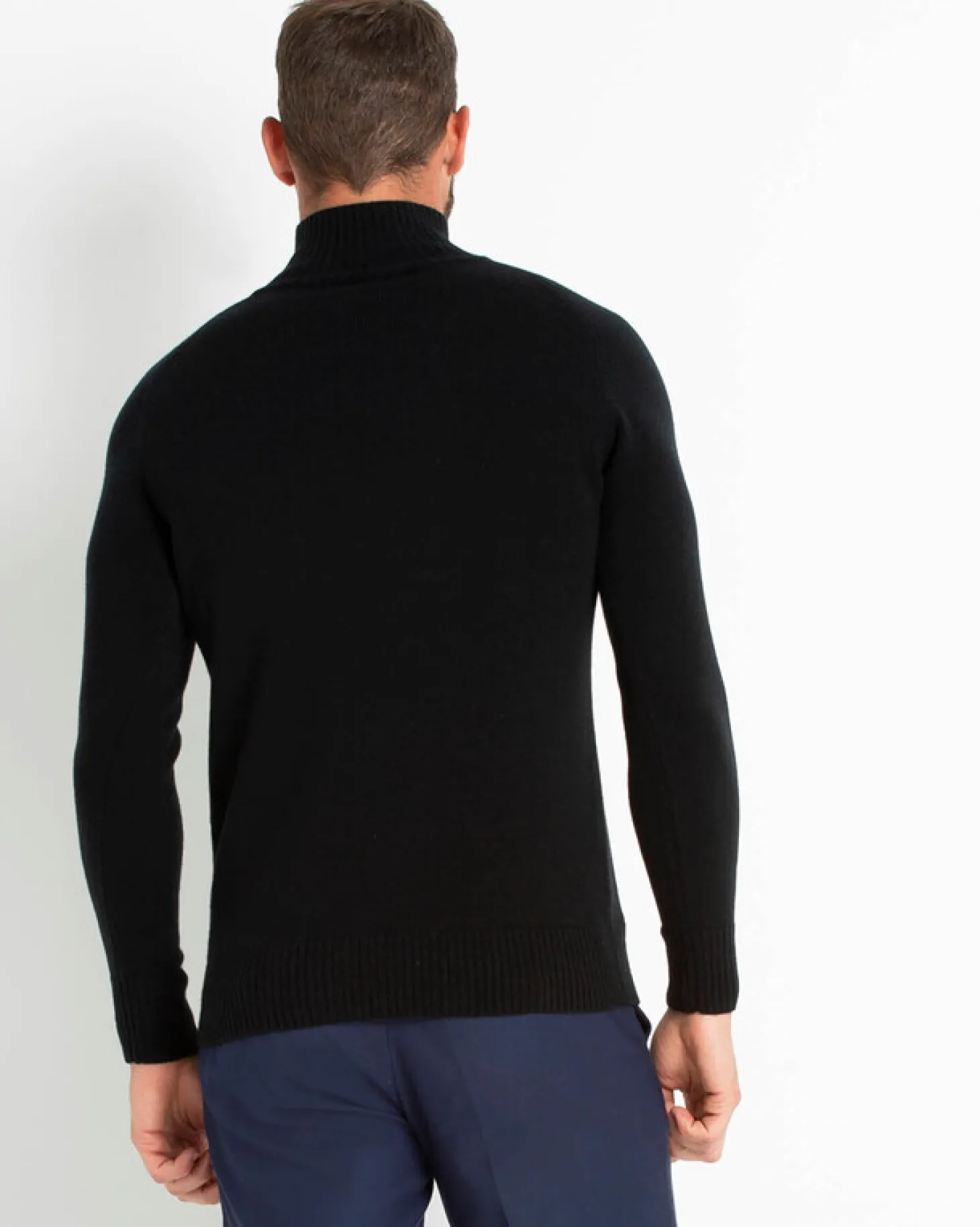 Pull Cachemire Col Montant Homme Uni