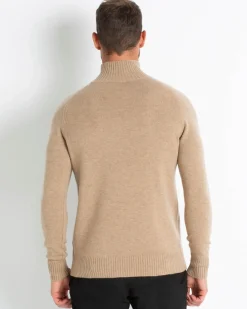 Pull Cachemire Col Montant Homme Uni