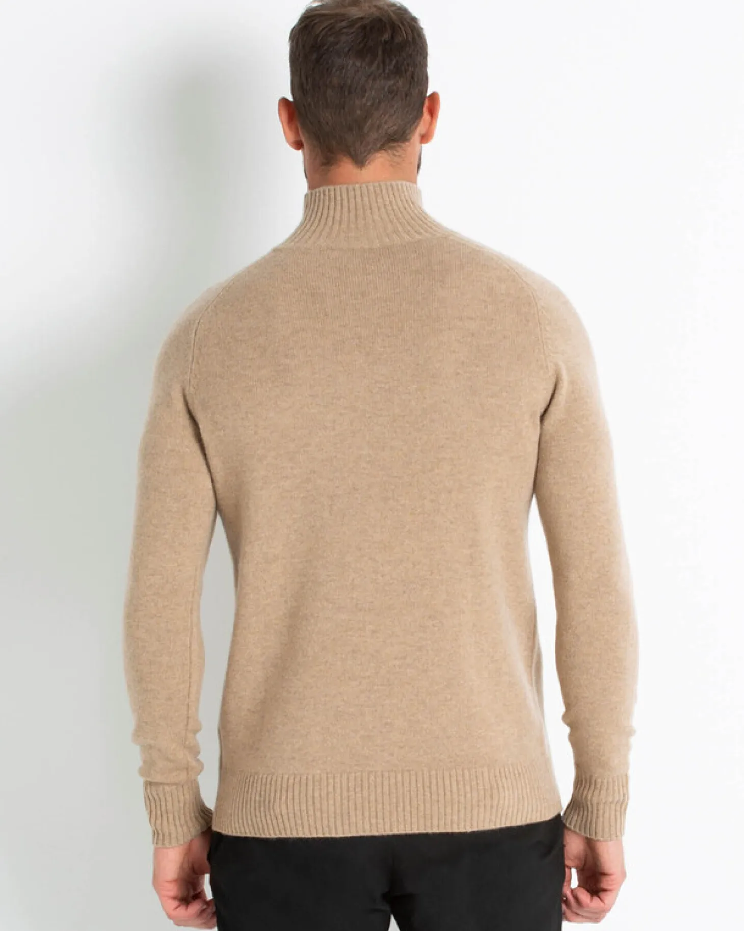 Pull Cachemire Col Montant Homme Uni