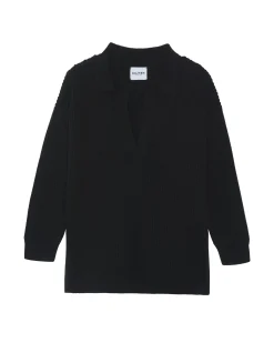 Pull Cachemire Col Polo Oversize Femme