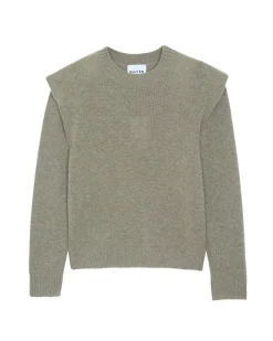 Pull Cachemire Col Rond A Epaulettes